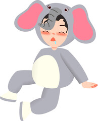 Illustration of a child in an animal costume