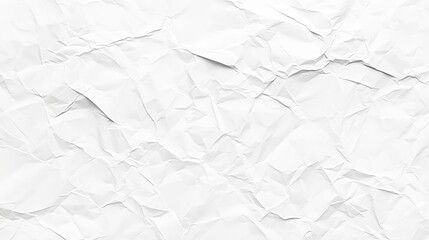 Obraz premium White Crumpled Paper Texture Abstract Background, Monochrome, Close-up, Full Frame, Wrinkled, Creased texture, background