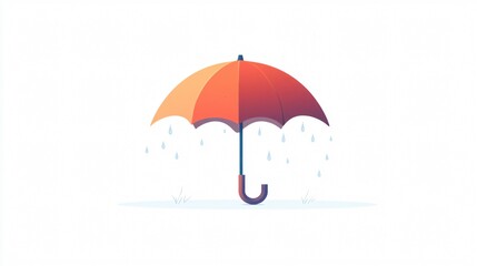 Obraz premium Wide Angle Umbrella Vector Icon for Weather Forecasting Applications