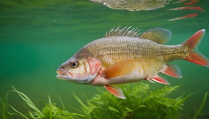 Fototapeta premium Big Freshwater Fish Caught Fresh from the Water. 8