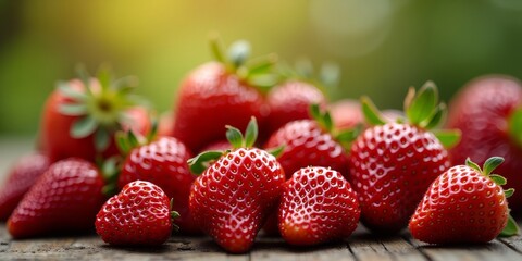A sweet and juicy red fruit with a green top