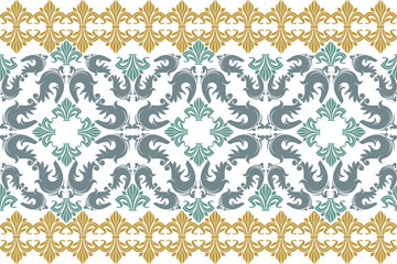 
Oriental pattern vector illustration Ceramic tile, Uzbek mosaic, Eastern Arabic Islamic pattern Decorated with white flowers and stars.