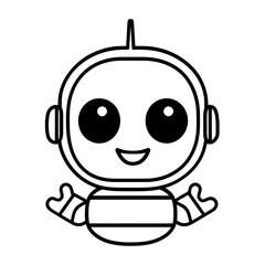 Obraz premium Cute cartoon robot, friendly design
