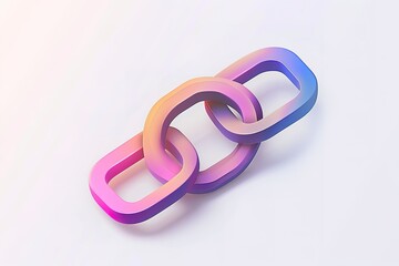Fototapeta premium Interlocking chain links in vibrant colors