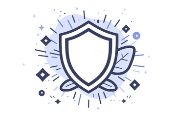 Obraz premium Protected by Nature: Shield with leaves design