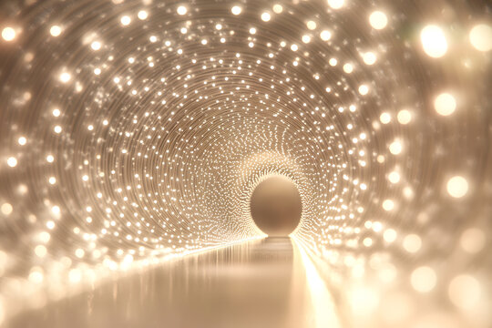 Illuminated Circular Tunnel of LED Lights