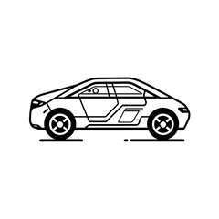 Sleek futuristic coupe design illustration