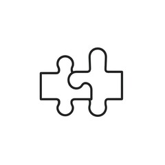 Two puzzle pieces connected, symbolizing unity and collaboration.