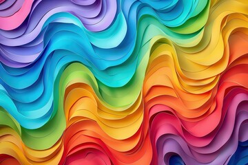 Obraz premium Vibrant rainbow wave abstract art design