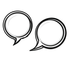 Two blank speech bubbles ready for text