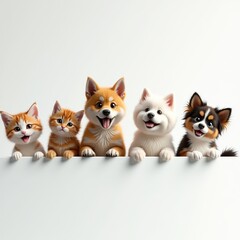 Obraz premium Happy pets, joyful companions, and loving friends