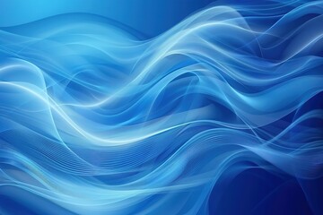 Obraz premium Abstract blue waves, flowing design