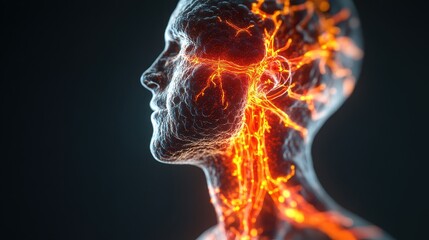 Prevention and Health Promotion Concept. A detailed image showcasing a swollen lymph node, aimed at educating individuals about this medical condition.