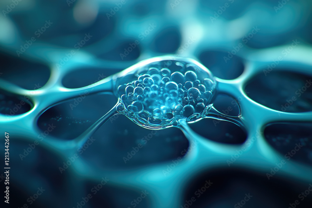 Poster scientific experimentation in a laboratory setting analyzing microbial activity in fluid environment