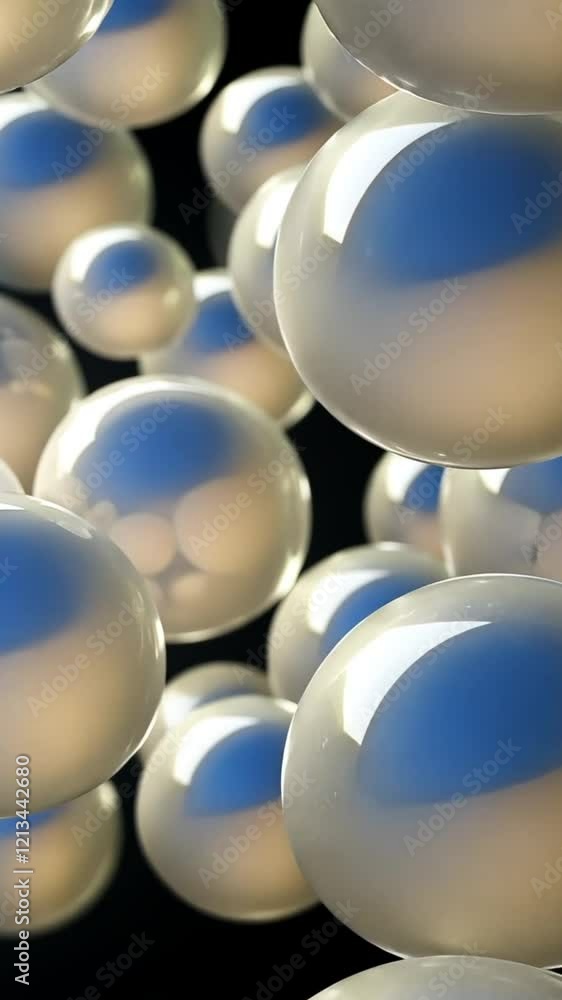 Aufkleber abstract 3d rendering of glowing spheres, a mesmerizing visual symphony of light and form.