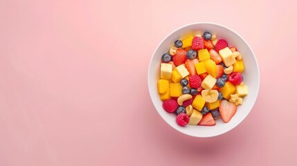 Obraz premium fruit bawl background with copy space