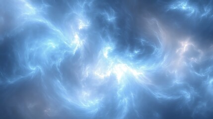 Abstract swirling blue and white energy cloudscape