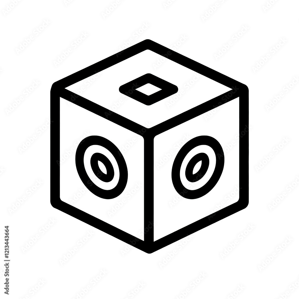 Poster abstract 3d cube with circular details
