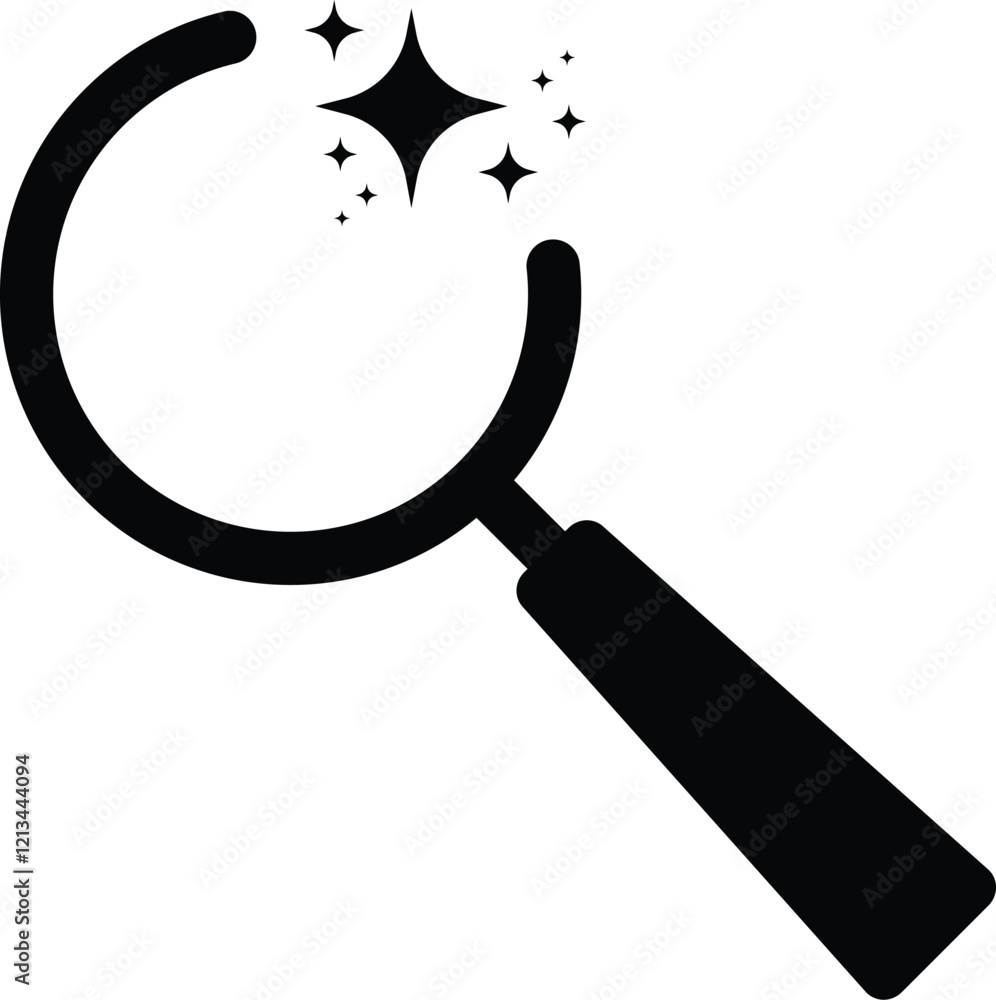 Poster ai search icon. searching analysis by machine learning. artificial intelligence technology. search m