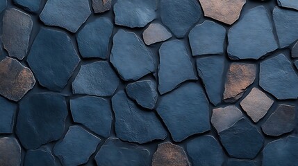 Dark Blue Irregular Stone Wall Texture