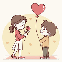 Valentines day holiday getting card with heart