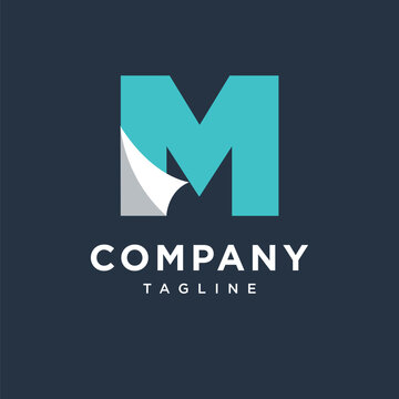 Letter M Paper Logo Icon vector