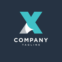 Letter X Paper Logo Icon vector