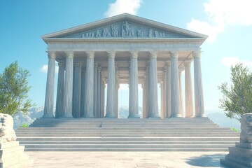 Obraz premium Ancient temple with columns and wide steps