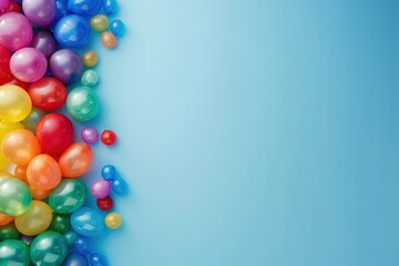 Colorful balloons on a blue background