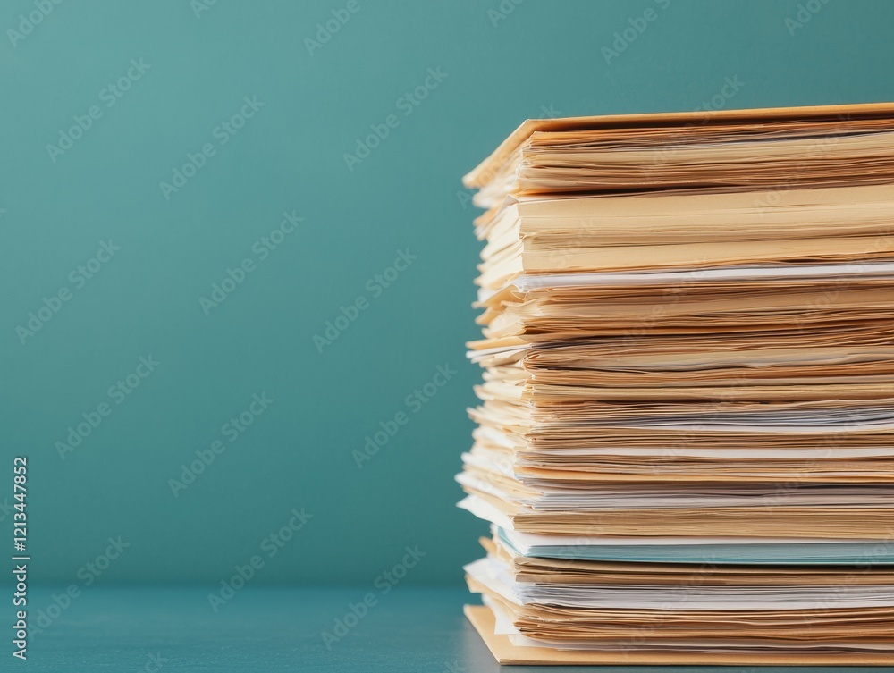 Poster Stack of Files Creating Order in a Streamlined Office Setting