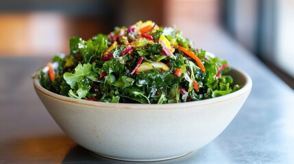 Vibrant Kale Salad in a Bowl: A Delicious and Healthy Meal
