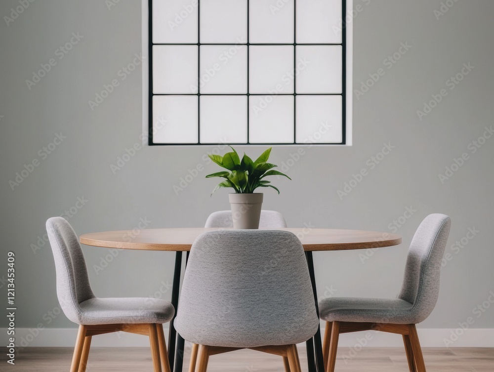 Poster round table in minimalist workspace, ideal for group discussions