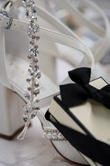 Bridal jewelry box with bracelet and heels