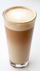 A layered coffee drink with espresso and steamed milk