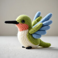 Crochet and Felt Hummingbird Plushie Toy