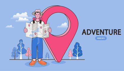 martphone with location map and micro characters taking part in quest game, Moving concept. Changing address, new location on navigation map. vector illustration.