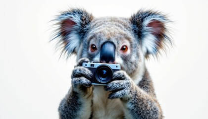 Koala Holding Camera Wildlife Photography Image