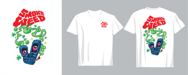 cannabis illustration featuring bold colors and modern aesthetics. Great for anyone looking to add a touch of attitude to their fashion