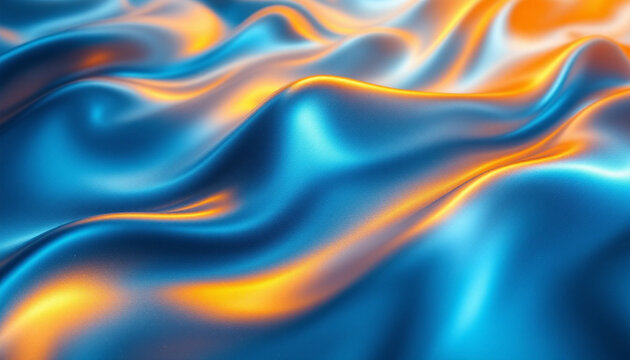 Flowing blue and gold liquid design with smooth and vibrant texture