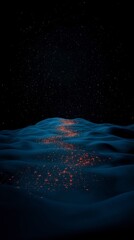 Fototapeta premium Abstract Neural Network Glowing Lines on Dark Landscape