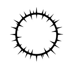 Thorn Crown Symbol: A stark, black-and-white illustration of a crown of thorns, a symbolic representation of pain, suffering, and sacrifice, evoking profound contemplation. 