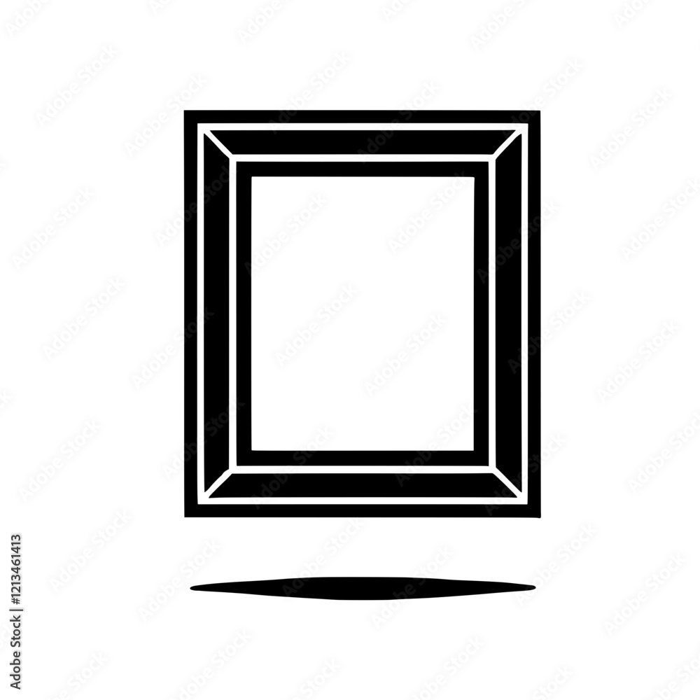 Poster elegant black frame: a simple yet sophisticated black picture frame with a clean, minimalist design,