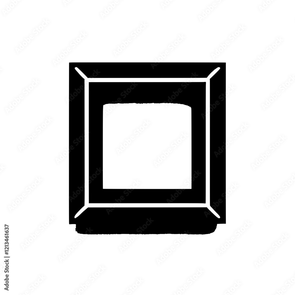 Aufkleber simple black frame: a minimalist black square frame with a clean, simple design, perfect for adding 