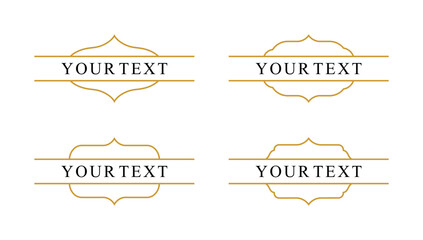 Islamic Title Borders Set with Gold Color - Flat Design - Editable Vector : Suitable for Islamic Theme and Other Graphic Related Assets.