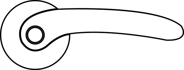 Door handles icon. Locks handles on the door in the house, hotel. Black flat and line vector isolated on transparent background. Metal items interior symbols doorknob realistic.