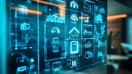 Obraz premium A computer monitor displays a variety of icons and symbols