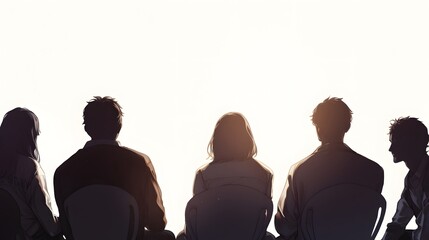Silhouettes of individuals engaged in a meaningful discussion in a casual setting