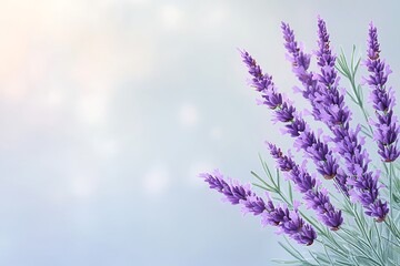 Naklejka premium Lavender blooms in nature background floral environment artistic close-up photography