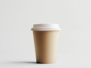 Convenient Disposable Paper Coffee Cup with White Plastic Lid: Ideal for Savoring Your Favorite Hot Beverages On-the-Go!