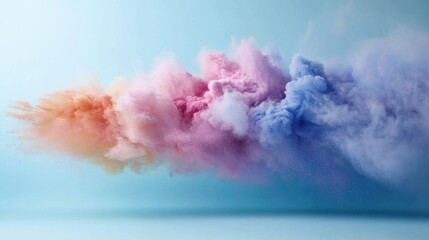 Colorful smoke explosion art studio digital artwork abstract eye-level vibrant visuals for creative projects